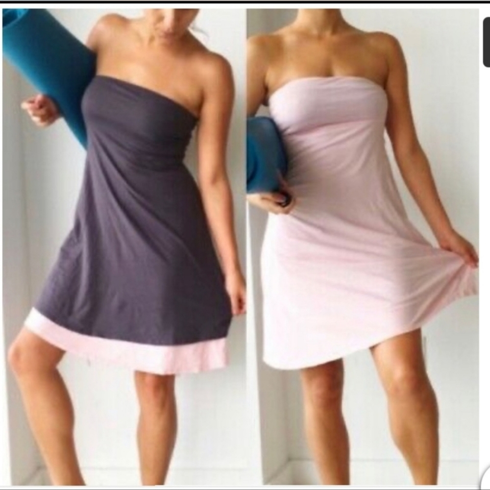 🌞Lululemon Beat the Heat Reversible Dress Dark Plum/ Beige